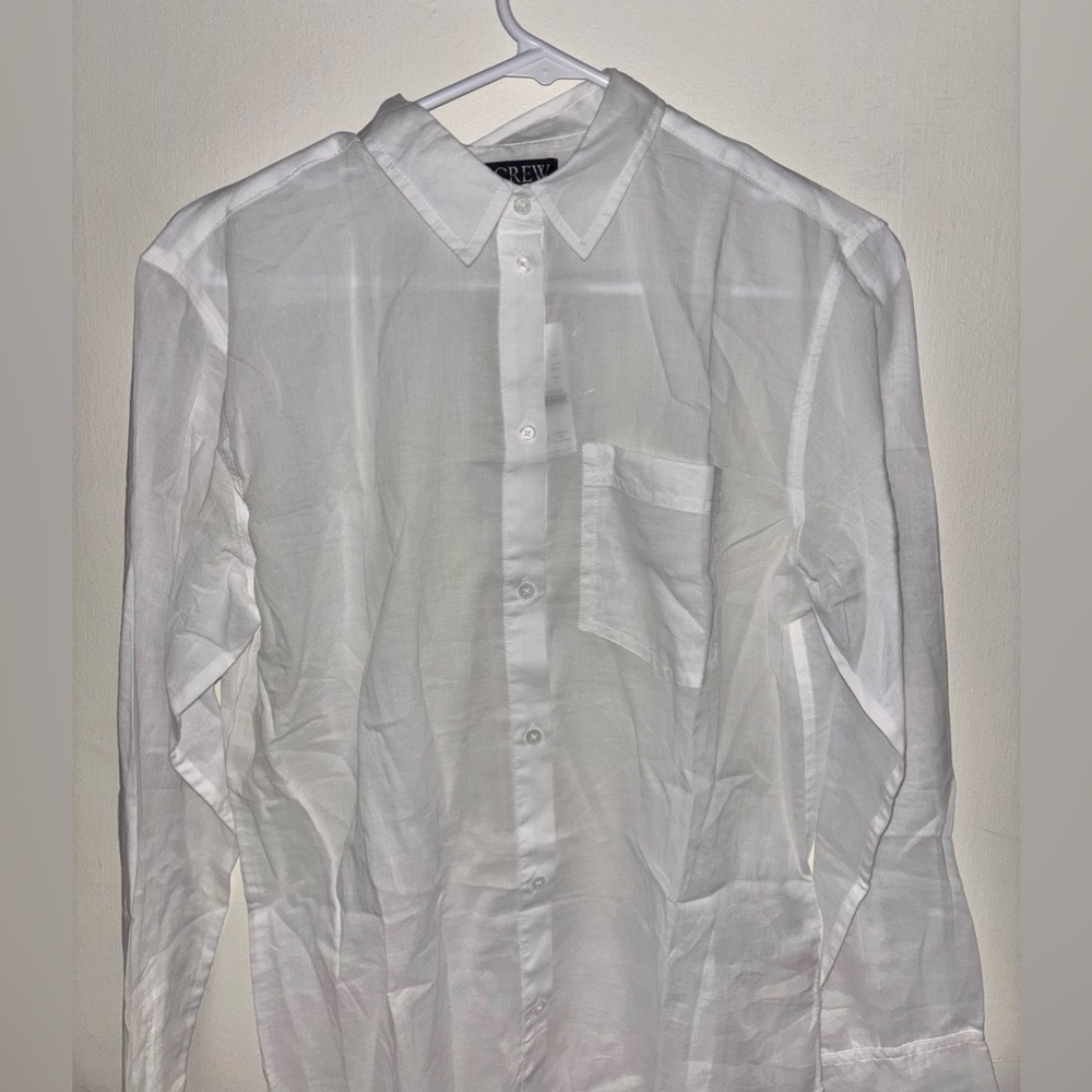NWT J.Crew Garçon classic shirt in cotton poplin Size 2 White Preppy Cotton - Picture 6 of 13